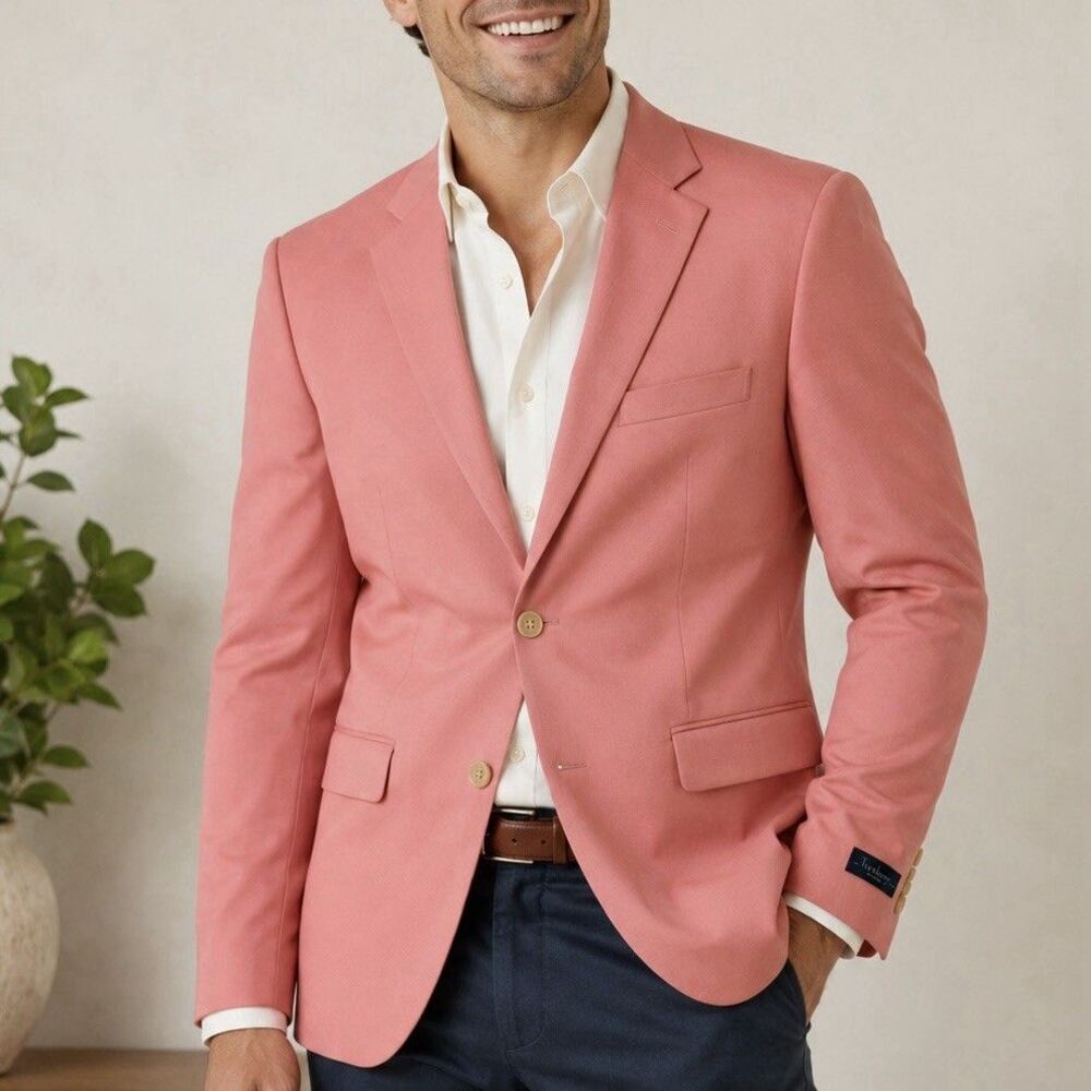 Turnbury Pink Wool Sport Coat 40R Mens Blazer NWOT Derby Preppy Southern